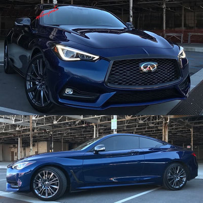 2017-2022 Infiniti Q60 Gloss Grill Foglight Vent Chrome Delete Vinyl