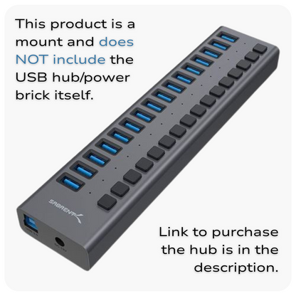 Sabrent 16 Port USB Hub Power Brick Brackets