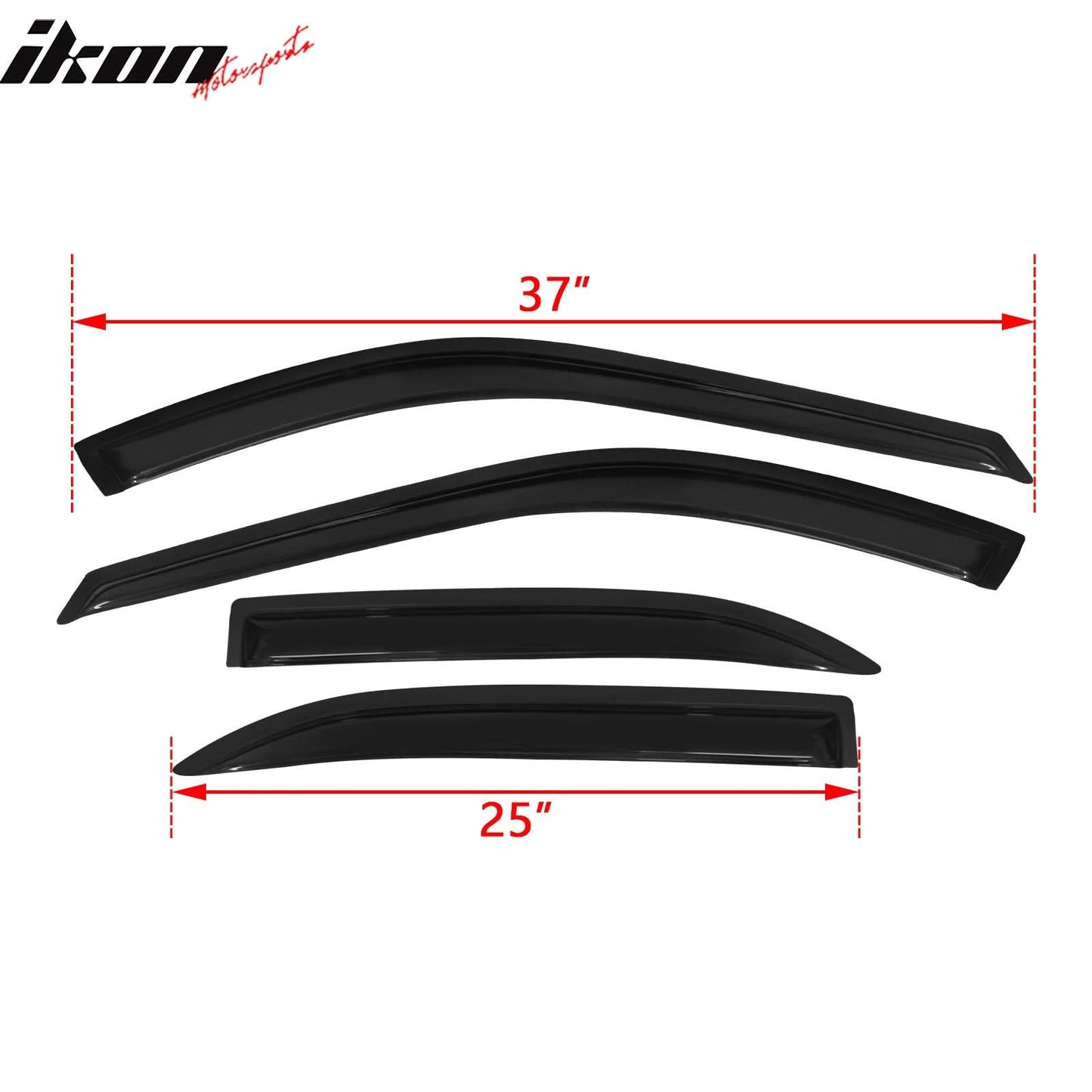 1994-1997 Honda Accord Window Visors Slim Style Smoke Tinted Acrylic