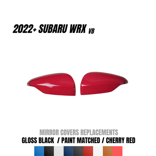 JDMuscle 22-24 Subaru WRX Mirror Covers Replacements | 2PC Set, Paint Matched / Gloss Black / Cherry Red