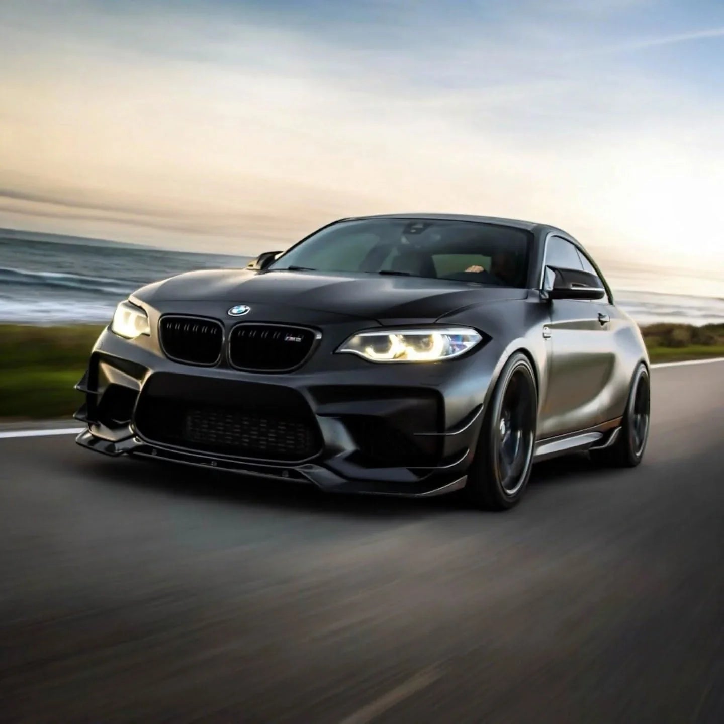 BMW 2 Series F87 M2/M2C K2 Carbon Fiber Front Lip (2016 - 2019)