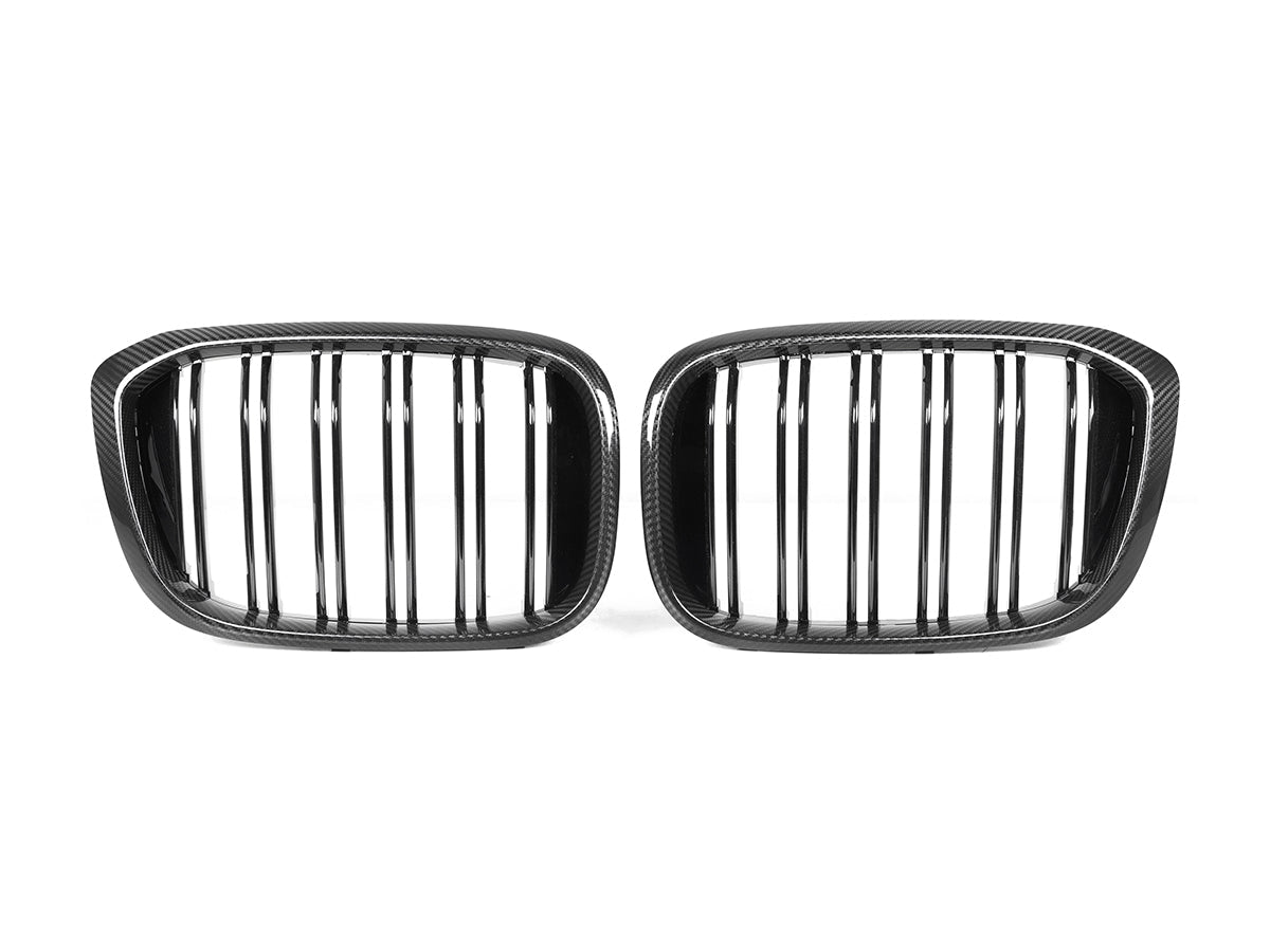 AutoTecknic Dry Carbon Fiber Dual-Slats Front Grille Set - BMW G01 X3 | G02 X4 Pre-LCI
