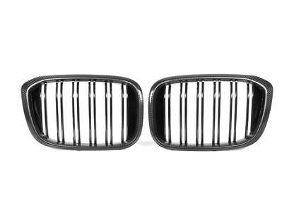 AutoTecknic Dry Carbon Fiber Dual-Slats Front Grille Set - BMW G01 X3 | G02 X4 Pre-LCI