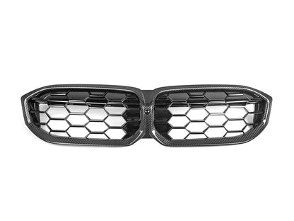 AutoTecknic Dry Carbon Fiber Honeycomb Front Grille - BMW G20 3-Series LCI