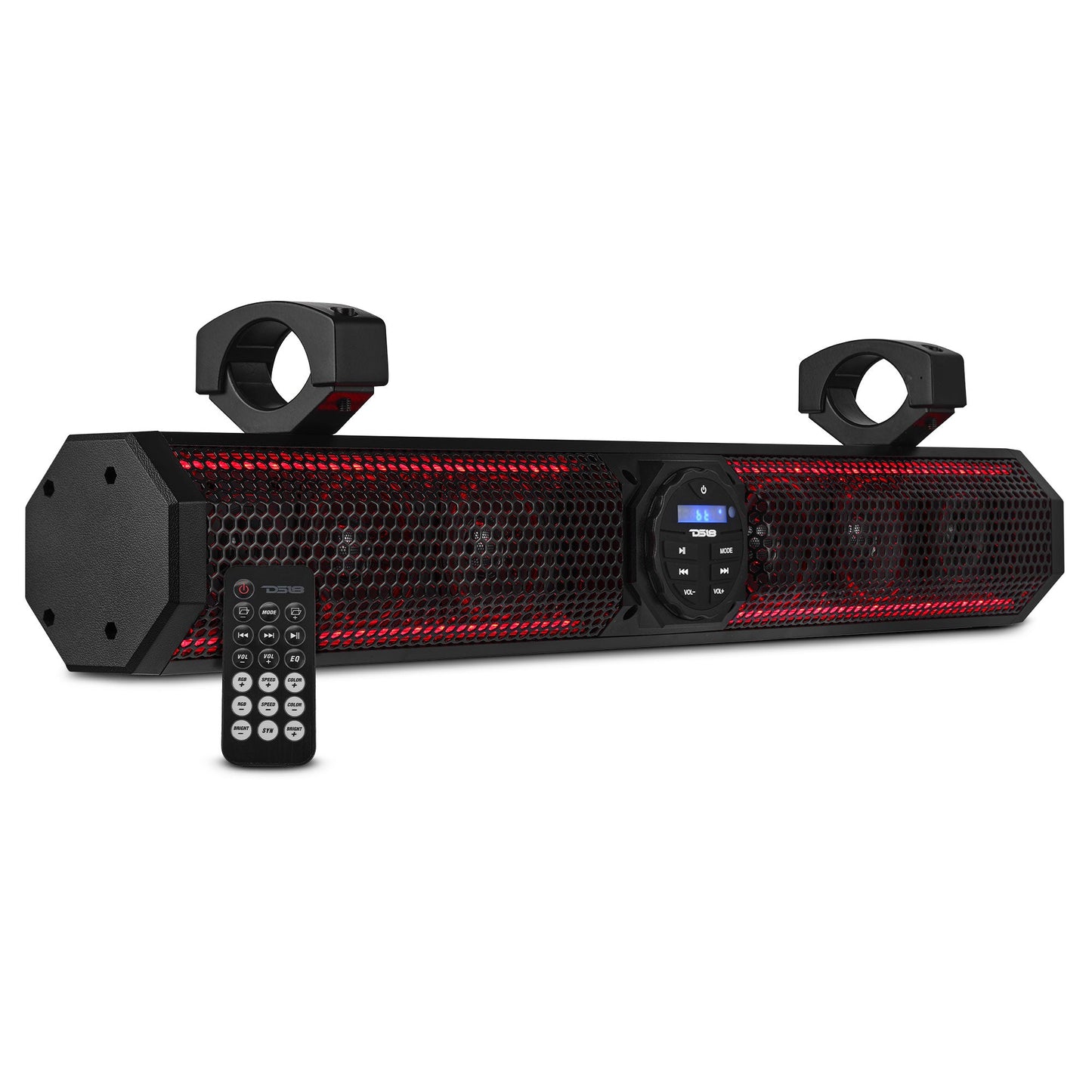 26" Marine Amplified Soundbar with Bluetooth USB & RGB Lighting 6 Speakers 600 Watts