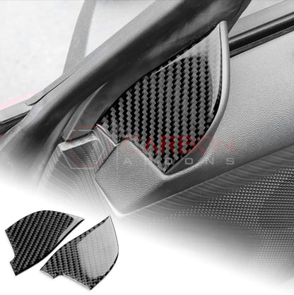 Real Carbon Fiber Door Jamb Triangle Trim Overlay for 2024+ Ford Mustang