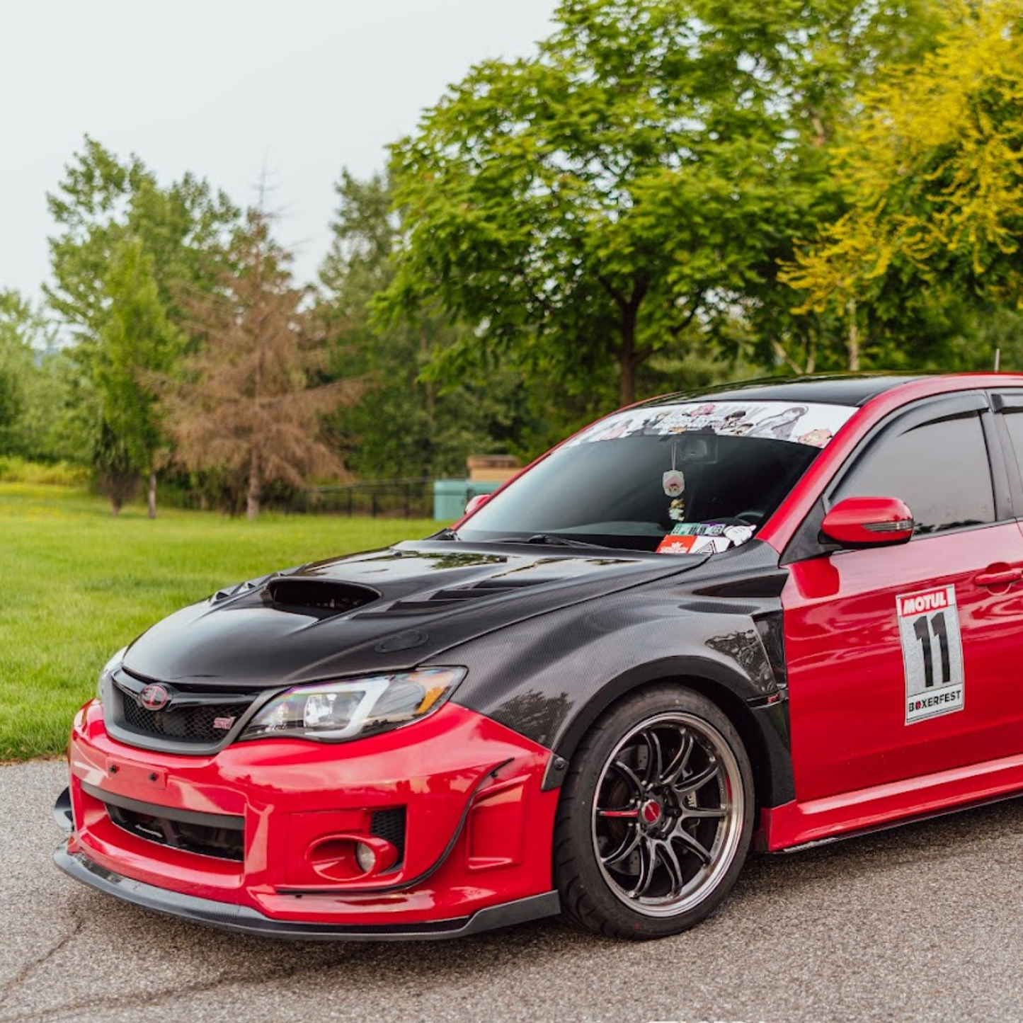 JDMuscle [08-14 WRX/STI] Carbon Fiber Hood V4 w/ Heat Extract