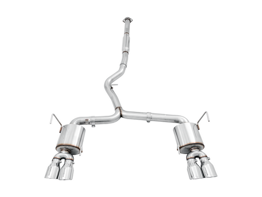 AWE Tuning Touring Edition Exhaust for 2015 VA WRX Sedan - Chrome Silver Quad Tips (102mm) 3015-42098