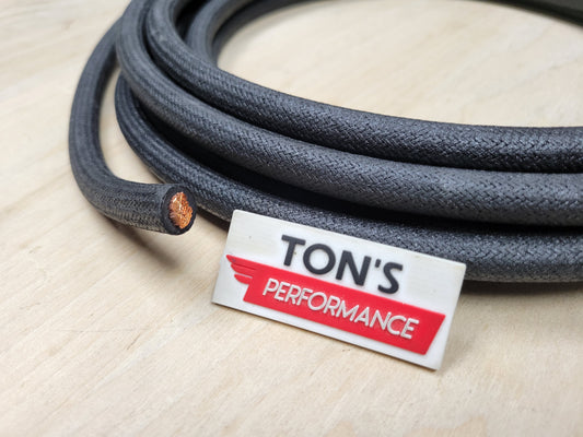 1 Gauge Cloth Braided Battery Cable Wire [Sold By The Foot]