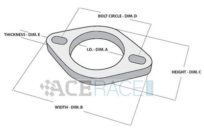 3.000" ID 2-Bolt Exhaust Flange 304 Stainless
