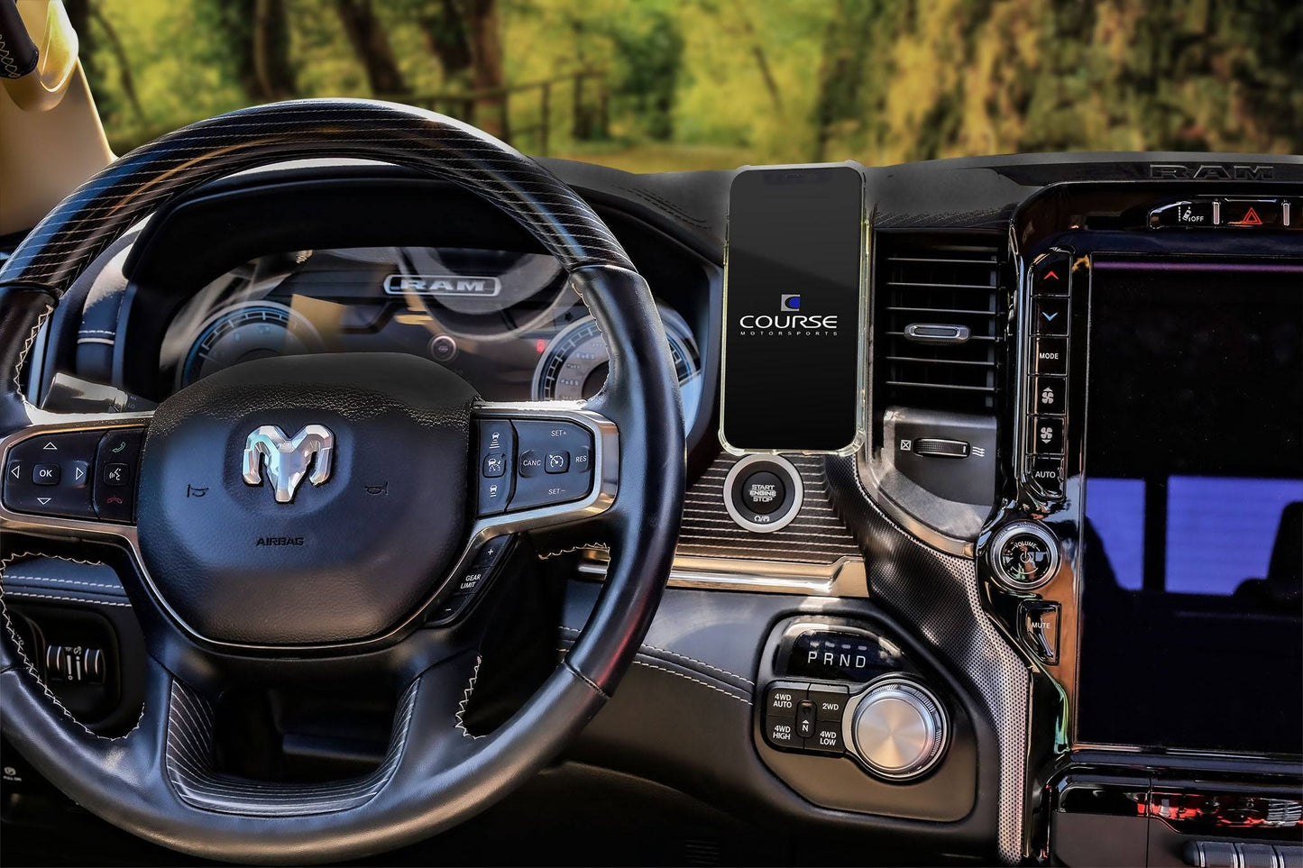 Direct Fit Phone Mount: Ram TRX, RHO, Ram Limited (2019-Present),Laramie Longhorn (2020+)