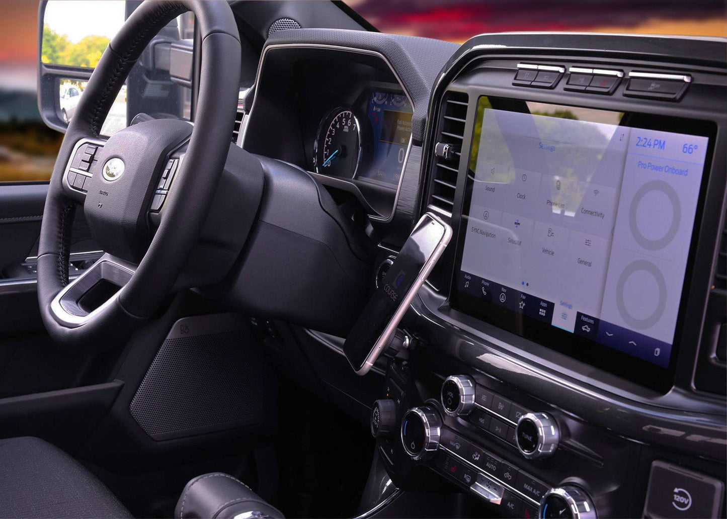 Direct Fit Phone Mount: Ford F-150 - 2021+ with 12" screen (including Lighting XLT and Raptor)