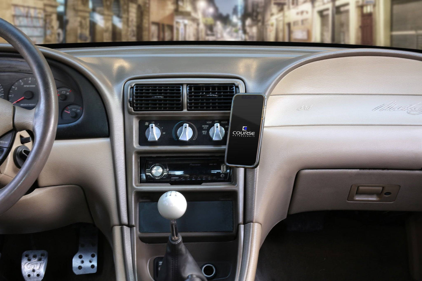 Direct Fit Phone Mount: Ford Mustang, Mustang GT, SVT Cobra, SVT Cobra R, Mach 1 (1994-2004)