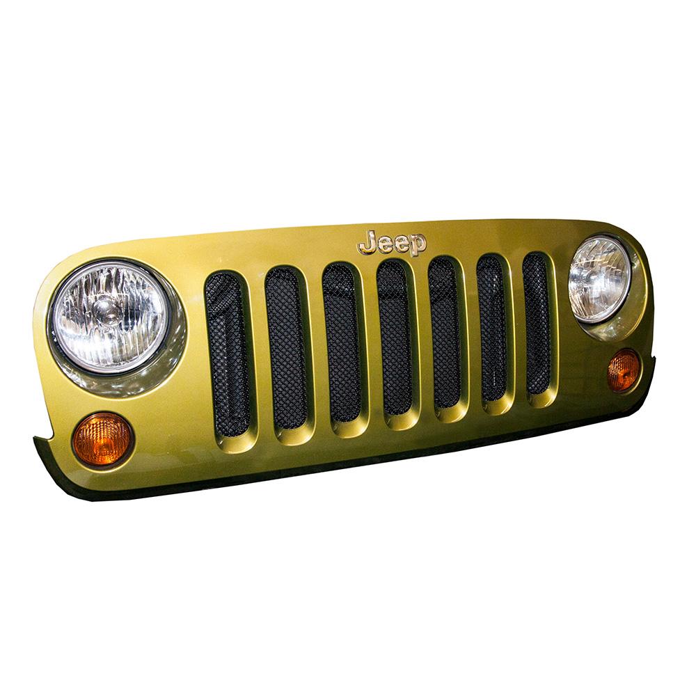 2007-18 Jeep JK 1 Piece Mesh Grille | Black-DV8 Offroad