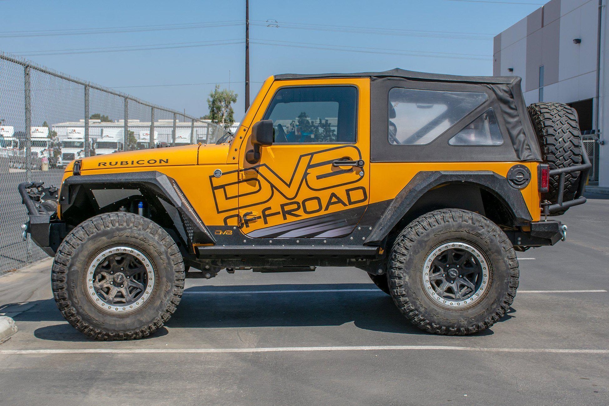 2007-18 Jeep JK 2 Door Rock Sliders with Rock Skins-DV8 Offroad