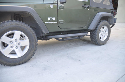 2007-18 Jeep JK 2 Door Tri-Bar Rock Sliders with Step-DV8 Offroad