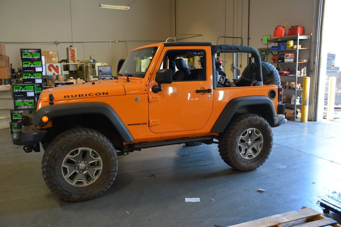 2007-18 Jeep JK 2 Door Tube Rock Sliders with Step-DV8 Offroad