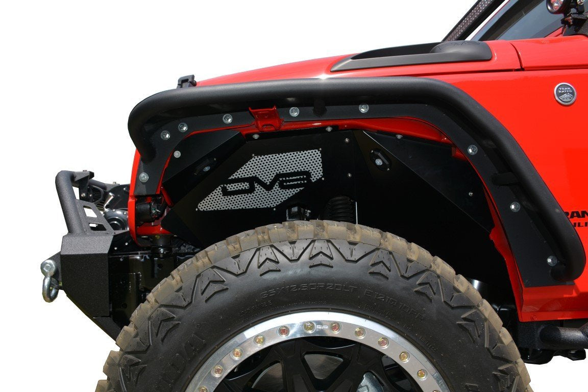 2007-18 Jeep JK Front Inner Fenders with Rock Lights | Black-DV8 Offroad