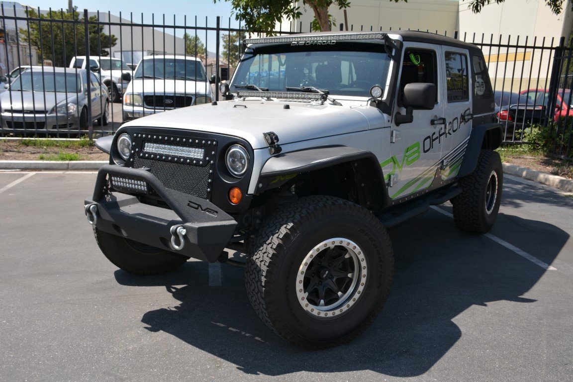 2007-18 Jeep JK Mesh LED Grille | Black-DV8 Offroad