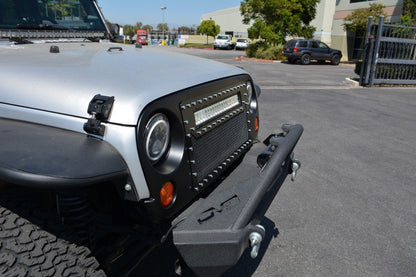 2007-18 Jeep JK Mesh LED Grille | Black-DV8 Offroad