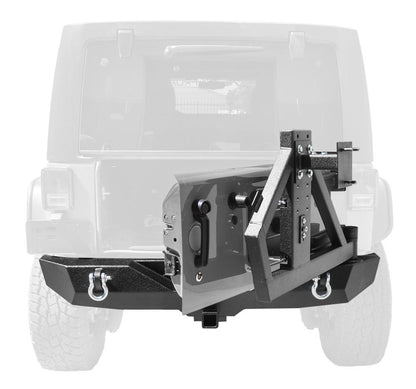 2007-18 Jeep JK Rear Bumper & Single Action Tire Carrier | RS-2-DV8 Offroad