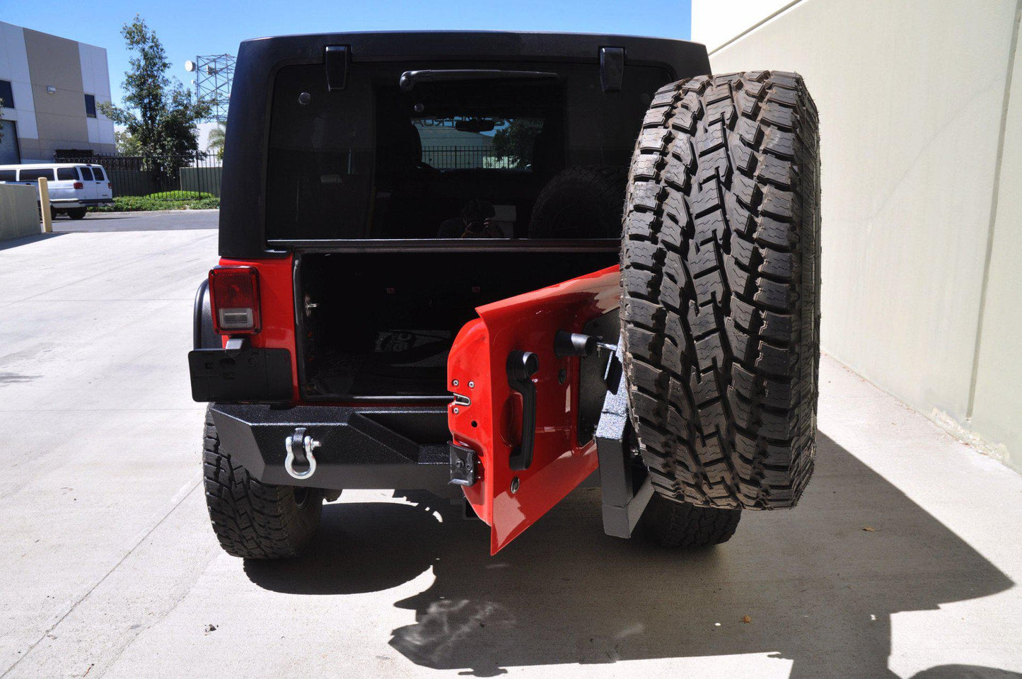 2007-18 Jeep JK Rear Bumper & Single Action Tire Carrier | RS-2-DV8 Offroad