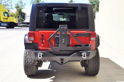 2007-18 Jeep JK Rear Bumper & Single Action Tire Carrier | RS-2-DV8 Offroad