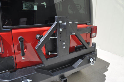 2007-18 Jeep JK Rear Bumper & Single Action Tire Carrier | RS-2-DV8 Offroad