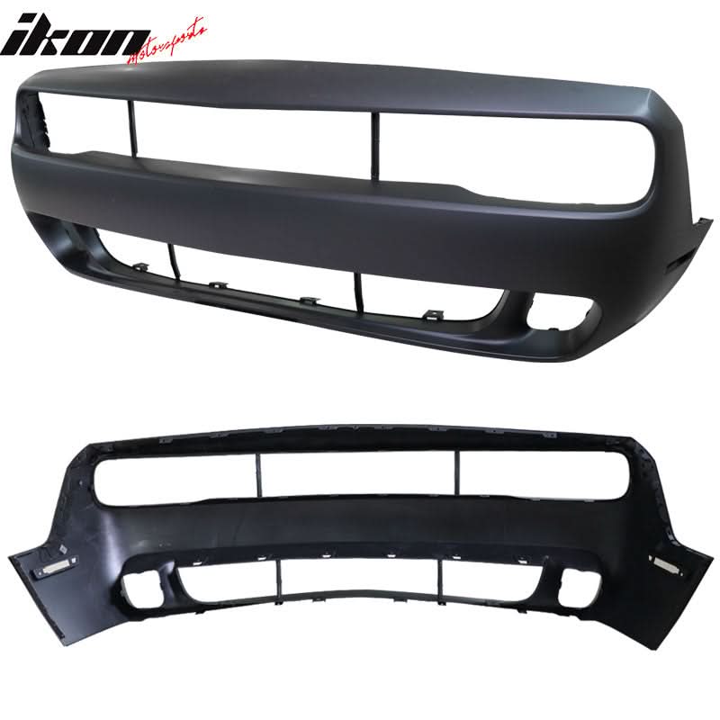 2008-2014 Dodge Challenger Front Bumper Cover w/ Car Grille Unpainted