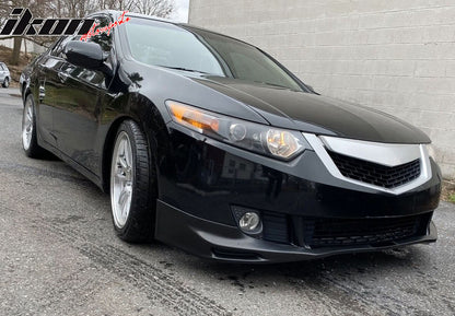2009-2010 Acura TSX CU1 JDM Style Unpainted Black Front Bumper Lip PU