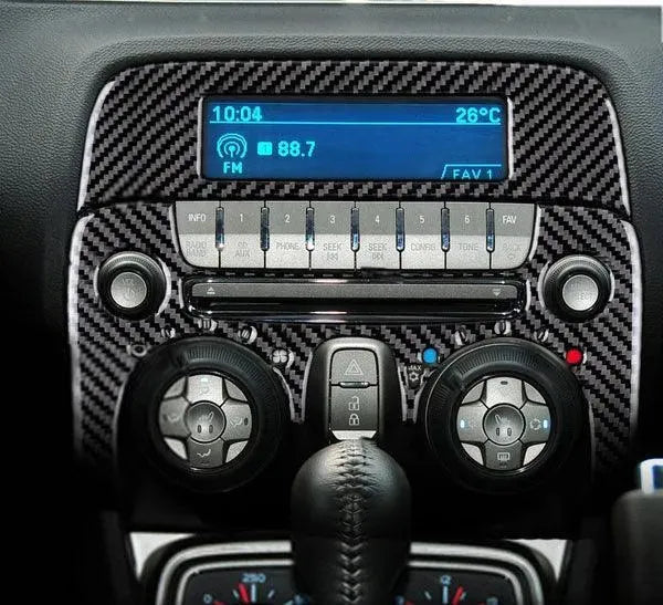 2010-2012 Chevy Camaro Carbon Fiber AC Vent & Radio Switch Trim Overlay