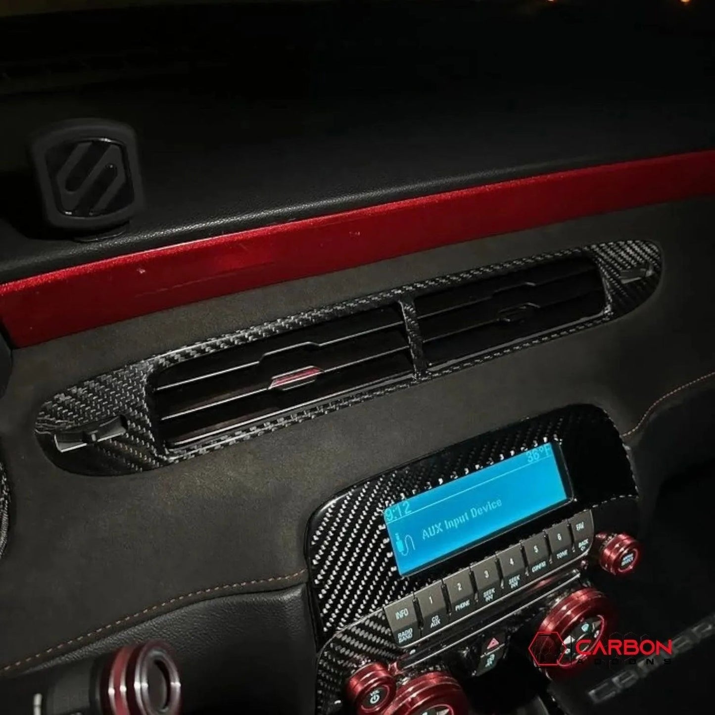 2013-2015 Chevy Camaro Carbon Fiber Dash AC Vent Trim Cover
