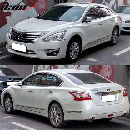 2013-2018 Nissan Altima Polycarbonate Window Visors W/ Chrome Trim 4PC