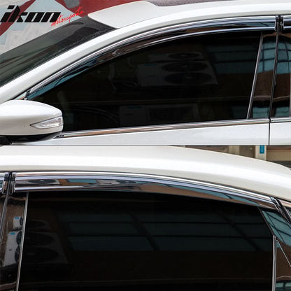 2013-2018 Nissan Altima Polycarbonate Window Visors W/ Chrome Trim 4PC