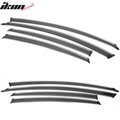 2013-2018 Nissan Altima Polycarbonate Window Visors W/ Chrome Trim 4PC