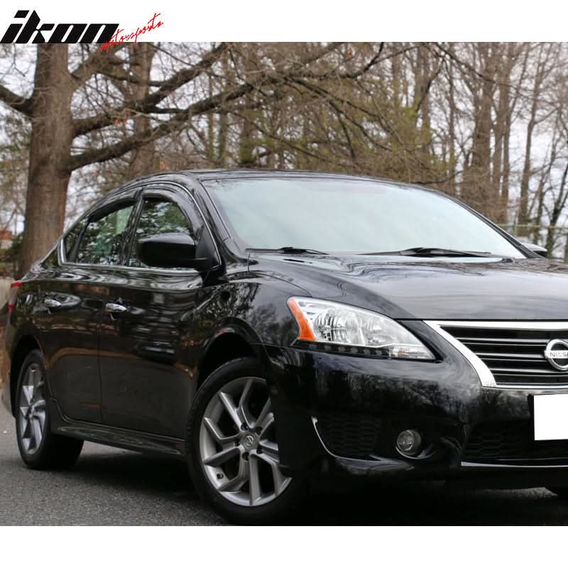 2013-2019 Nissan Sentra Slim Style Smoke Window Visor Guard Acrylic