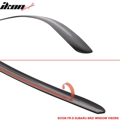 2013-2020 Subaru BRZ Toyota 86 Smoke Tinted Window Visor Acrylic 2PCS