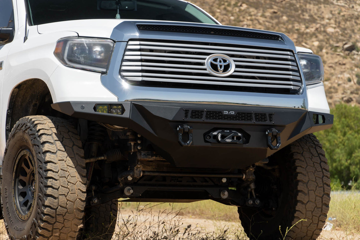 Corner Profile of the Spec Series Front Bumper for the 2014-2021 Toyota Tundra