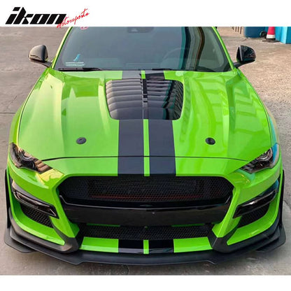 2015-2017 Ford Mustang Hood GT500 Style Black Car Hood Cover Aluminum