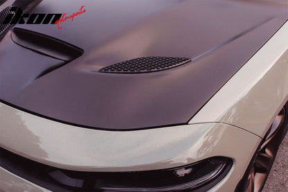 2015-2023 Dodge Charger SRT Style Car Hood Scoop Vent Black Aluminum