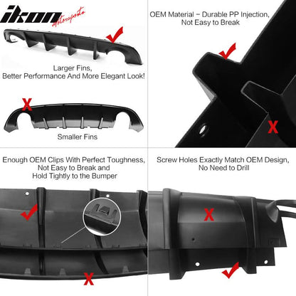 2015-2023 Dodge Charger SRT Rear Diffuser OEM Style Matte Black PP