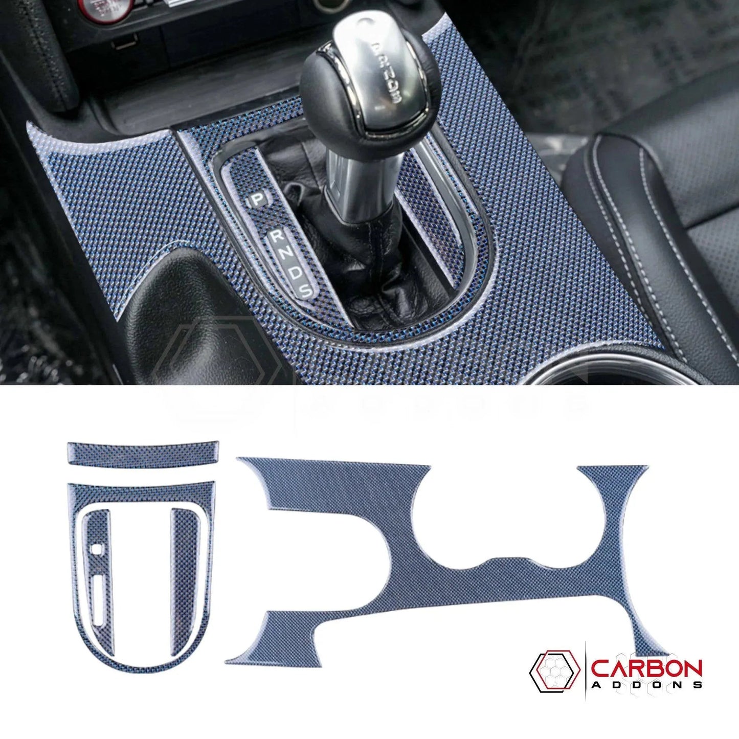 2015-2023 Mustang Reflective Carbon Fiber Center Console Overlay