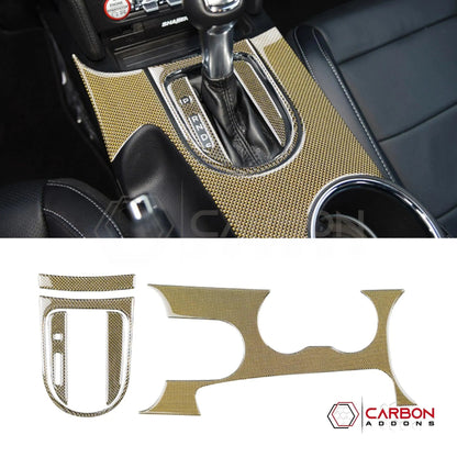 2015-2023 Mustang Reflective Carbon Fiber Center Console Overlay