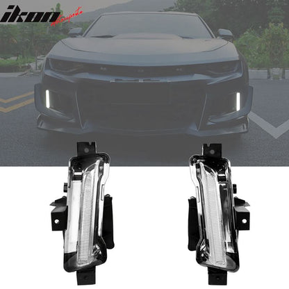 2016-2018 Chevy Camaro ZL1 Style Front Bumper + DRL Fog Lights Pair