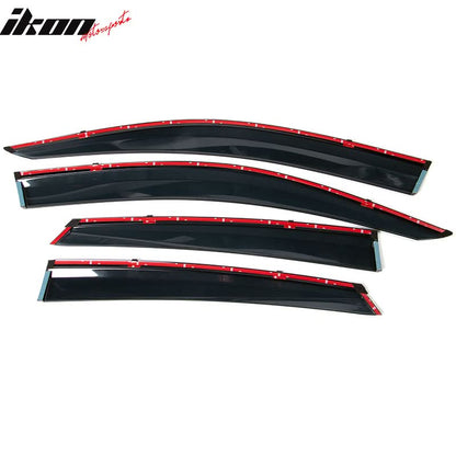 2016-2021 Honda Civic OE/Factory Style Window Visors w/ Chrome Trim PC