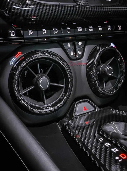 2016-2024 Camaro Carbon Fiber Center Console AC Vent Covers