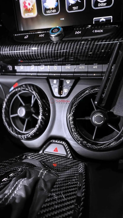 2016-2024 Camaro Carbon Fiber Center Console AC Vent Covers