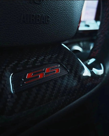 2016-2024 Camaro Carbon Fiber Lower Steering Wheel Emblem Trim Cover