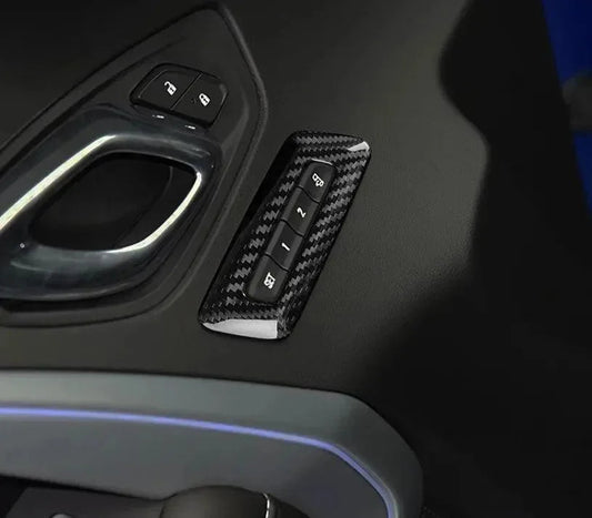 2016-2024 Camaro Real Carbon Fiber Memory Seat Button Trim Cover