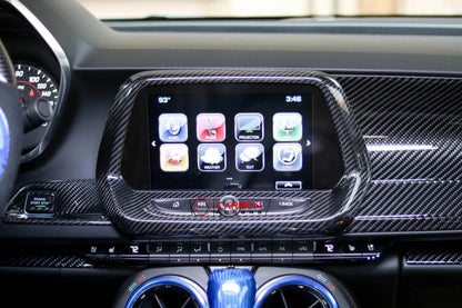 2016-2024 Chevy Camaro Carbon Fiber Infotainment Radio Screen Trim Cover